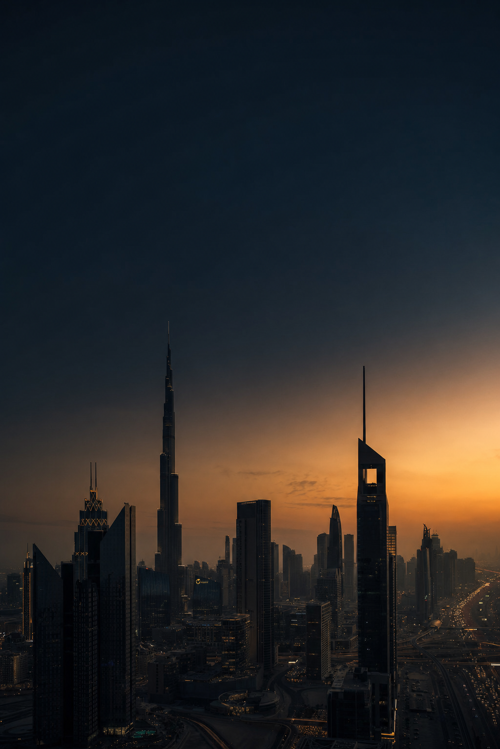 Dubai skyline at twilight
